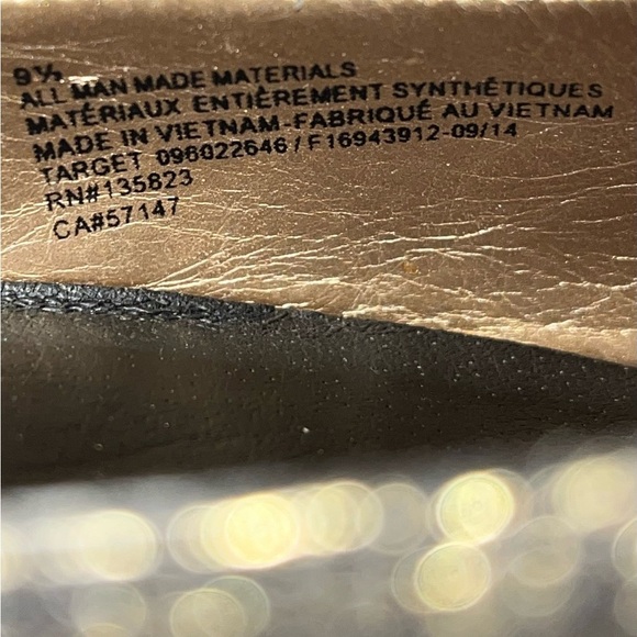 Sam & Libby Dylan Gold Black Ankle Chain Strap Stiletto 4" Heels Shoes, Size 9.5 - Picture 13 of 14